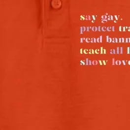 Say Gay Protect Tran Read Banned Books Dry Zone Grid Performance Polo