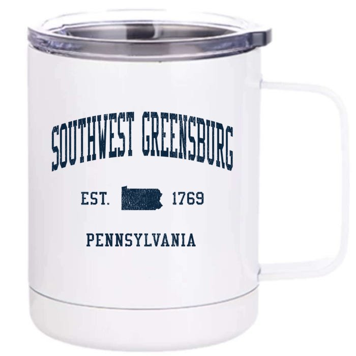 Southwest Greensburg Pa Vintage Athletic Sports Jsn1 Gift Front & Back 12oz Stainless Steel Tumbler Cup