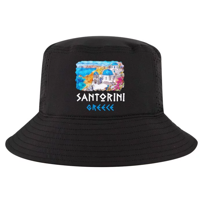 Santorini Greece Painting Souvenir Cool Comfort Performance Bucket Hat