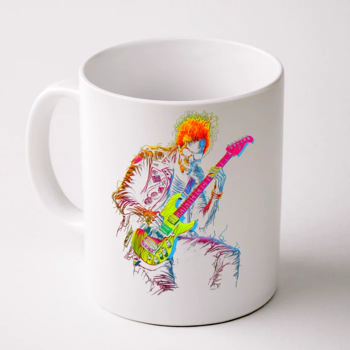 Skeleton Graphic Playing Guitar Rock Band Front & Back Coffee Mug