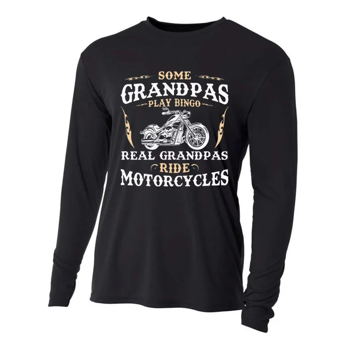 Some Grandpas Play Bingo Real Grandpas Ride Motorcycles Cooling Performance Long Sleeve Crew