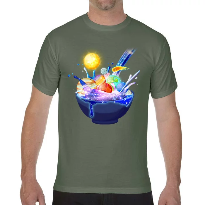 Space Galaxy Planets Cereal Bowl Comfort Colors T-Shirt