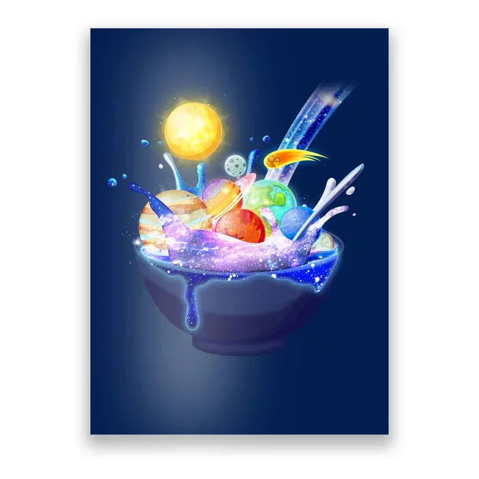 Space Galaxy Planets Cereal Bowl Poster