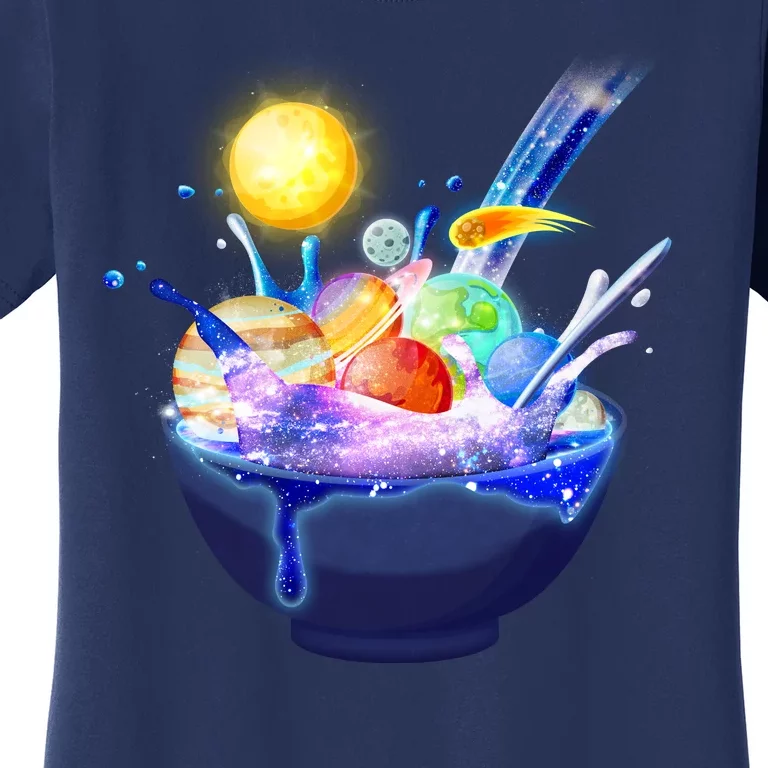 Space Galaxy Planets Cereal Bowl Women's T-Shirt