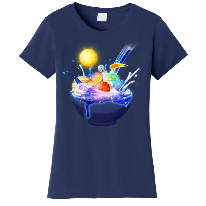 Space Galaxy Planets Cereal Bowl Women's T-Shirt