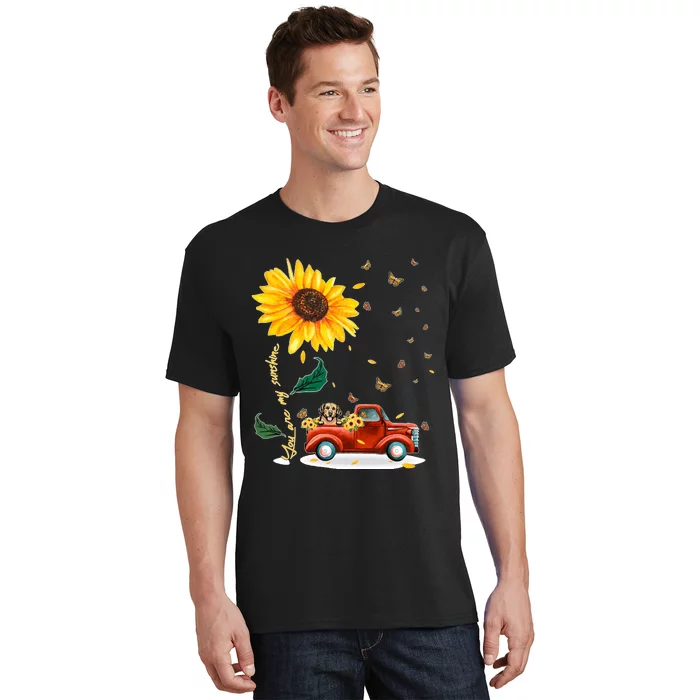 Sunflower Golden Retriever Head Funny Dog T-Shirt