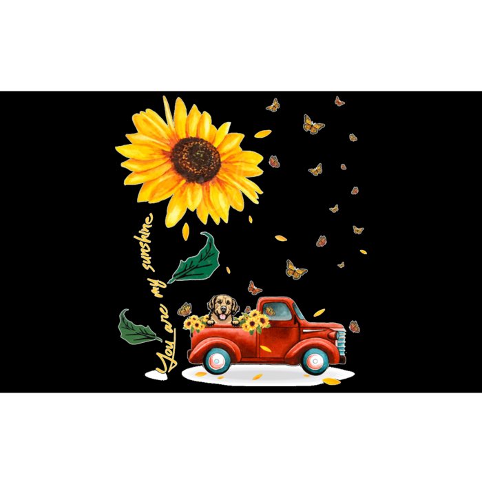 Sunflower Golden Retriever Head Funny Dog Bumper Sticker