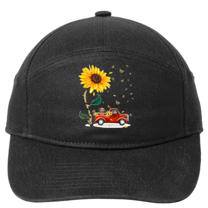 Sunflower Golden Retriever Head Funny Dog 7-Panel Snapback Hat