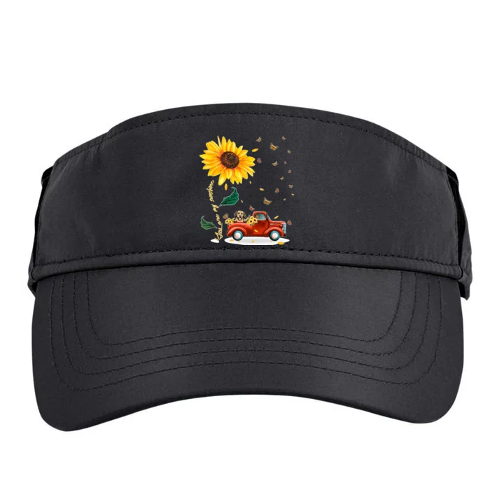 Sunflower Golden Retriever Head Funny Dog Adult Drive Performance Visor