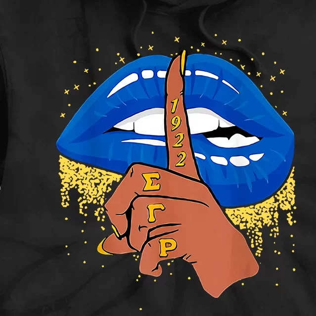 Sigma Gamma Rho 1922 African American Cool Lips Bite Gamma Tie Dye Hoodie