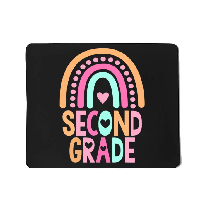 Second Grade Rainbow Girl Boy Teacher Cute 2nd Grade Squad Mousepad