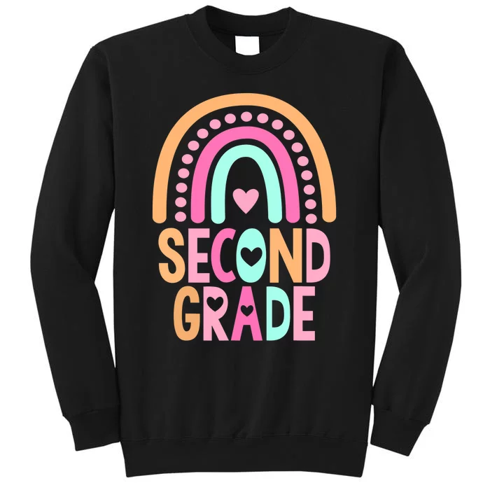 Second Grade Rainbow Girl Boy Teacher Cute 2nd Grade Squad Tall Sweatshirt