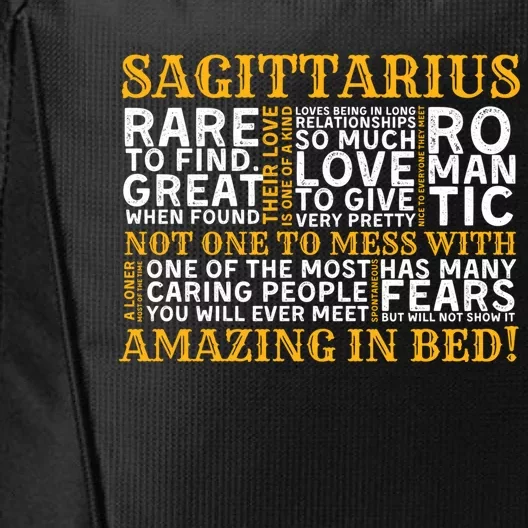 Sagittarius Gift Rare Characteristic Personality Trait Pun Gift City Backpack