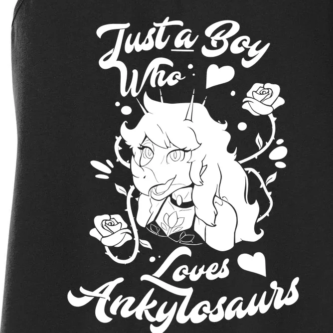 Snoot Game Rosa Just A Boy Who Loves Ankylosaurs Women's Racerback Tank