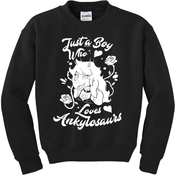 Snoot Game Rosa Just A Boy Who Loves Ankylosaurs Kids Sweatshirt