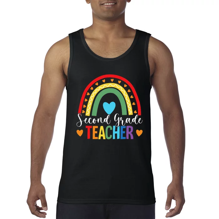 Second Grade Rainbow Funny Back To School 2nd Grade Teacher Tank Top