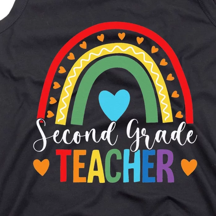 Second Grade Rainbow Funny Back To School 2nd Grade Teacher Tank Top