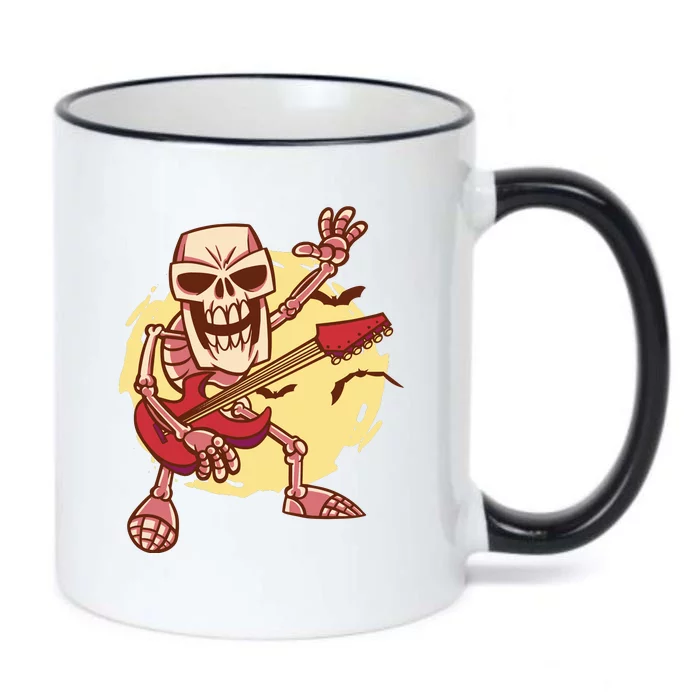 Skeleton Guitar Rock Black Color Changing Mug