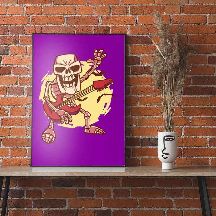 Skeleton Guitar Rock Poster