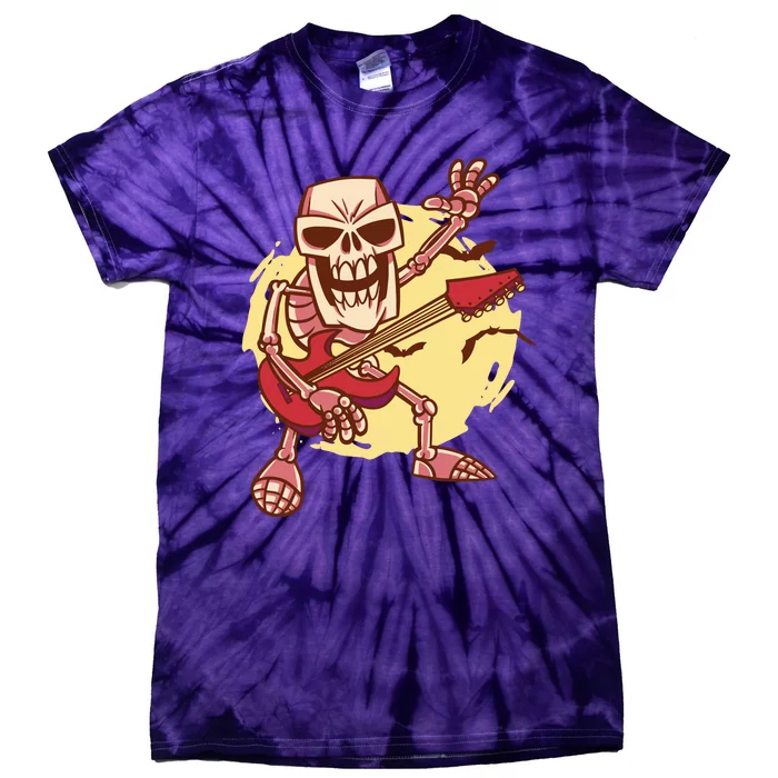 Skeleton Guitar Rock Tie-Dye T-Shirt