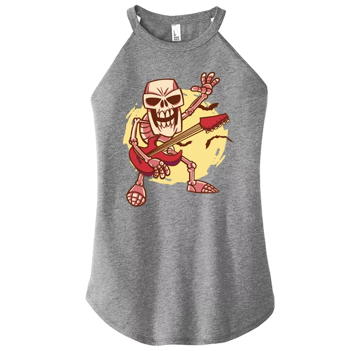 Skeleton Guitar Rock Women’s Perfect Tri Rocker Tank