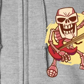 Skeleton Guitar Rock Full Zip Hoodie