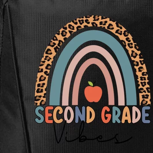 Second Grade Rainbow Leopard Teacher 2Nd Grade Vibes Gift City Backpack