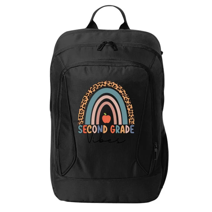 Second Grade Rainbow Leopard Teacher 2Nd Grade Vibes Gift City Backpack