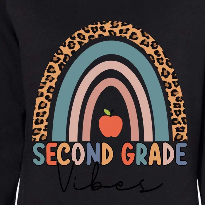 Second Grade Rainbow Leopard Teacher 2Nd Grade Vibes Gift Womens California Wash Sweatshirt