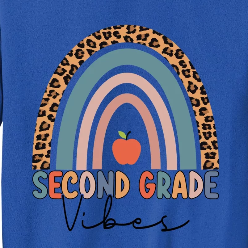 Second Grade Rainbow Leopard Teacher 2Nd Grade Vibes Gift Sweatshirt