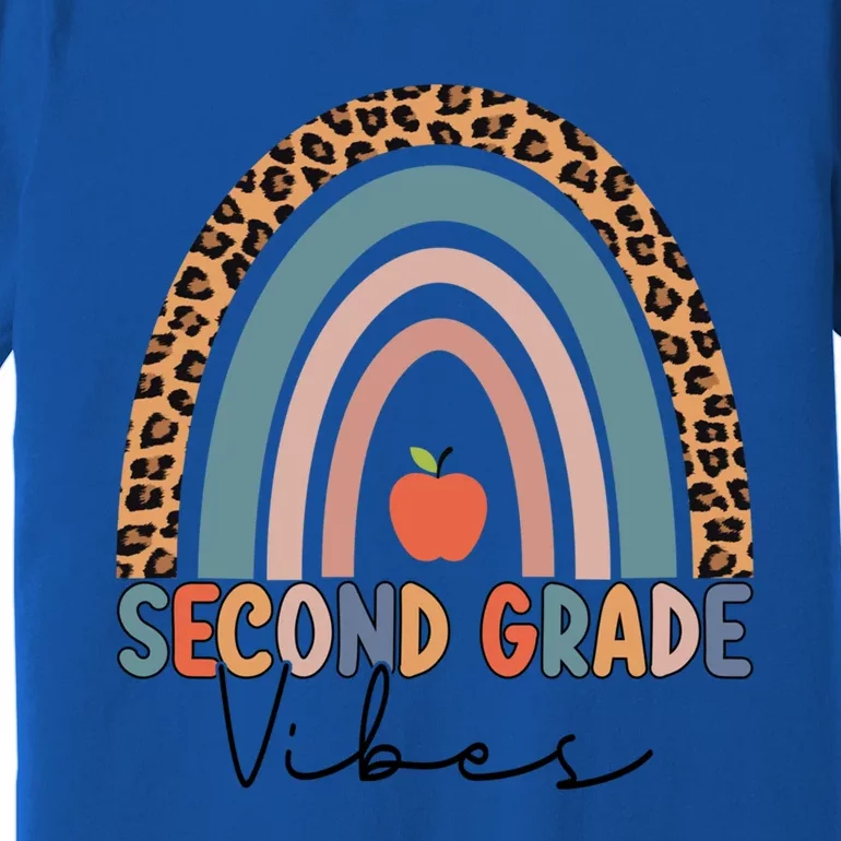 Second Grade Rainbow Leopard Teacher 2Nd Grade Vibes Gift Premium T-Shirt