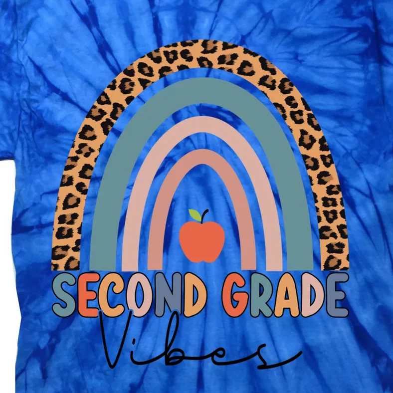 Second Grade Rainbow Leopard Teacher 2Nd Grade Vibes Gift Tie-Dye T-Shirt