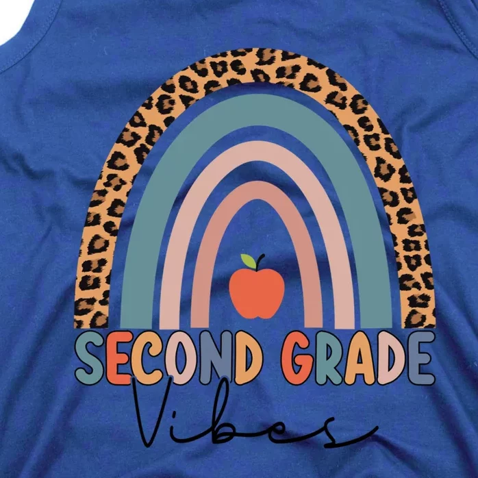 Second Grade Rainbow Leopard Teacher 2Nd Grade Vibes Gift Tank Top