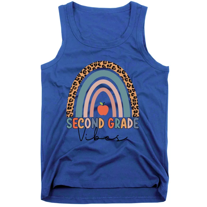 Second Grade Rainbow Leopard Teacher 2Nd Grade Vibes Gift Tank Top