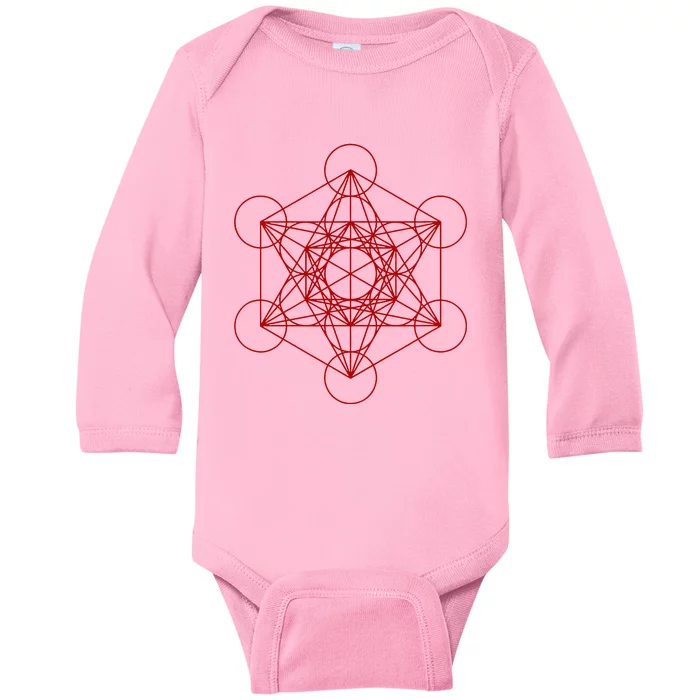 Sacred Geometry Red And Black Geometric Design Gothic Goth Baby Long Sleeve Bodysuit