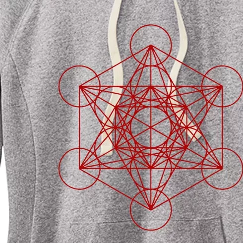 Sacred Geometry Red And Black Geometric Design Gothic Goth Women's Fleece Hoodie