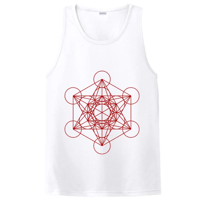 Sacred Geometry Red And Black Geometric Design Gothic Goth Performance Tank