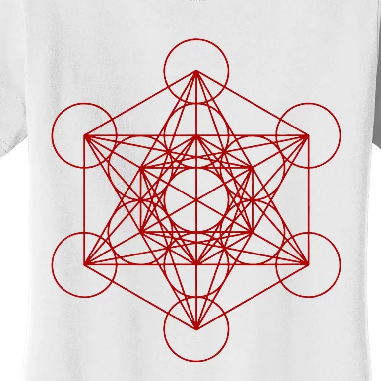 Sacred Geometry Red And Black Geometric Design Gothic Goth Women's T-Shirt