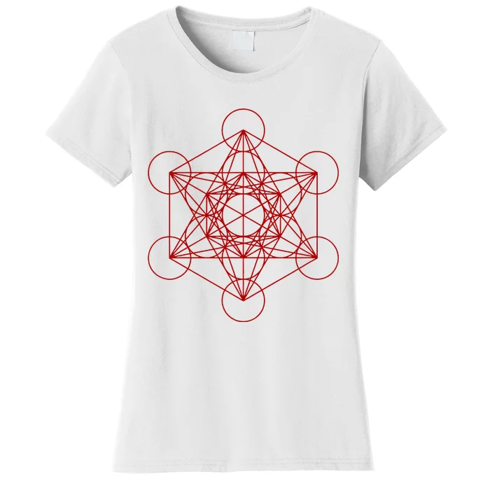 Sacred Geometry Red And Black Geometric Design Gothic Goth Women's T-Shirt