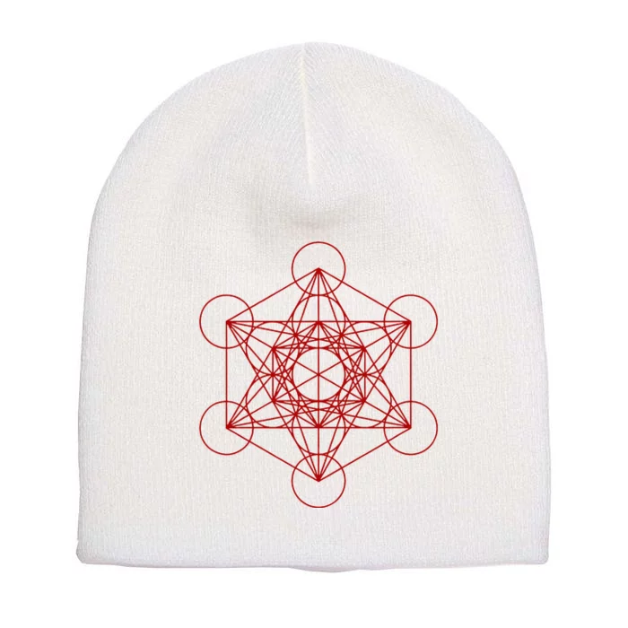 Sacred Geometry Red And Black Geometric Design Gothic Goth Short Acrylic Beanie