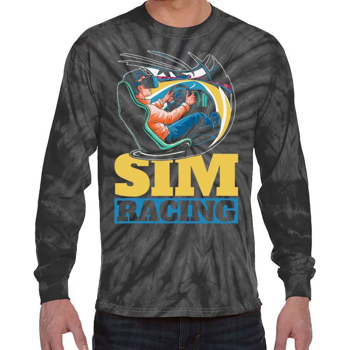 Simulation Gaming Race Car Racer Sim Racing Tie-Dye Long Sleeve Shirt