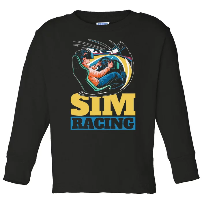 Simulation Gaming Race Car Racer Sim Racing Toddler Long Sleeve Shirt