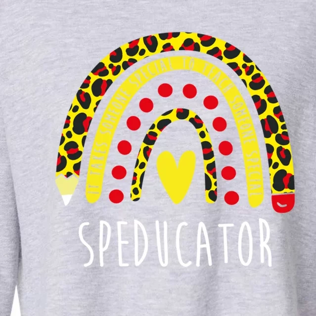 Speducator Gift Rainbow Sped Special Education Teacher Cool Gift Cropped Pullover Crew