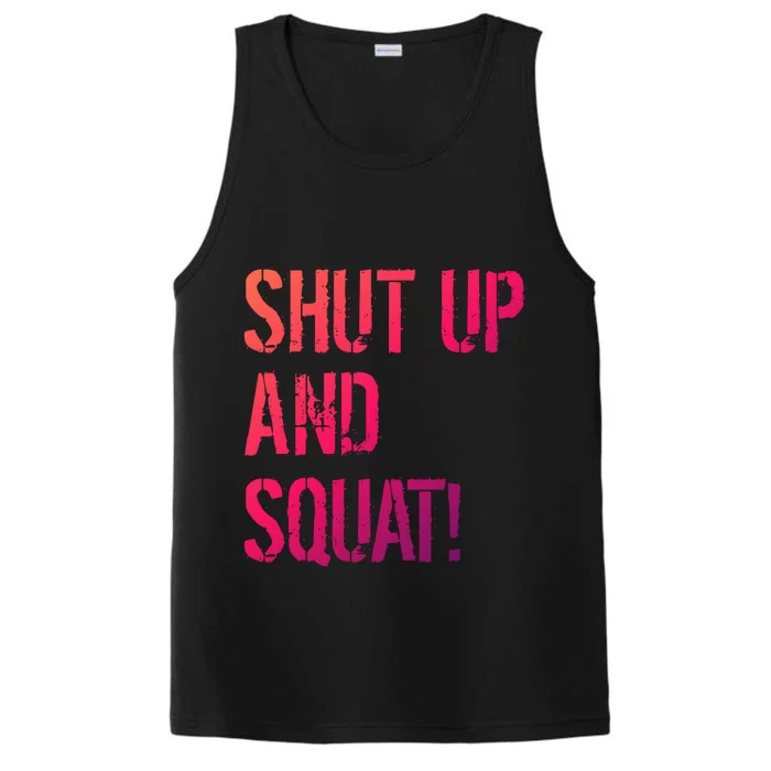 Squat Gym Rats Shut Up And Squat Gym Teachers Shut And Squat Great Gift Performance Tank