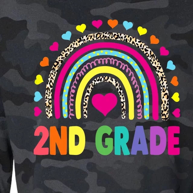 Second Grade Rainbow Girl Boy Teacher Team 2nd Grade Squad Cropped Pullover Crew