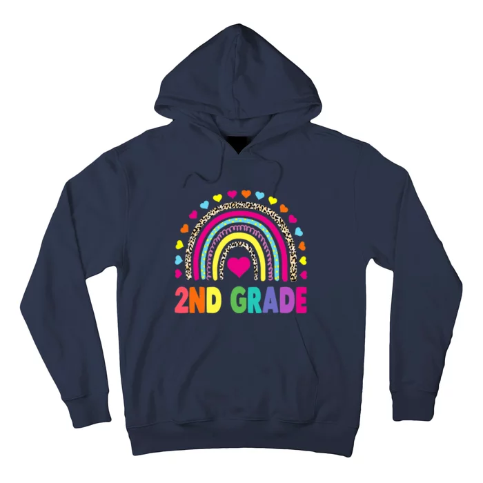 Second Grade Rainbow Girl Boy Teacher Team 2nd Grade Squad Hoodie