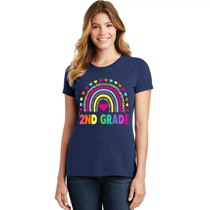 Second Grade Rainbow Girl Boy Teacher Team 2nd Grade Squad Women's T-Shirt