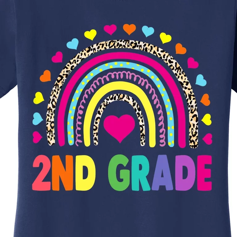 Second Grade Rainbow Girl Boy Teacher Team 2nd Grade Squad Women's T-Shirt