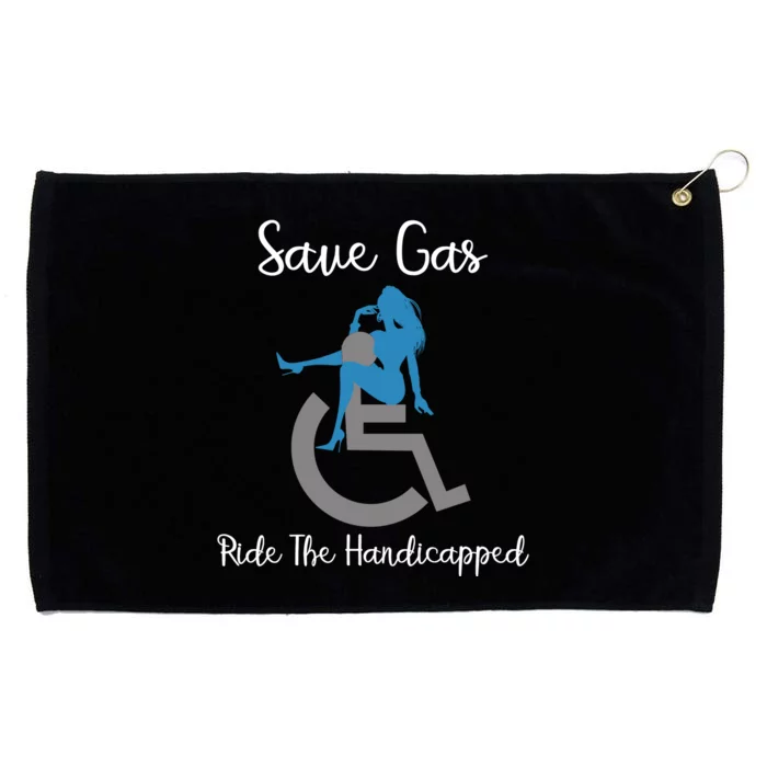 SAVE GAS RIDE THE Handicapped Grommeted Golf Towel