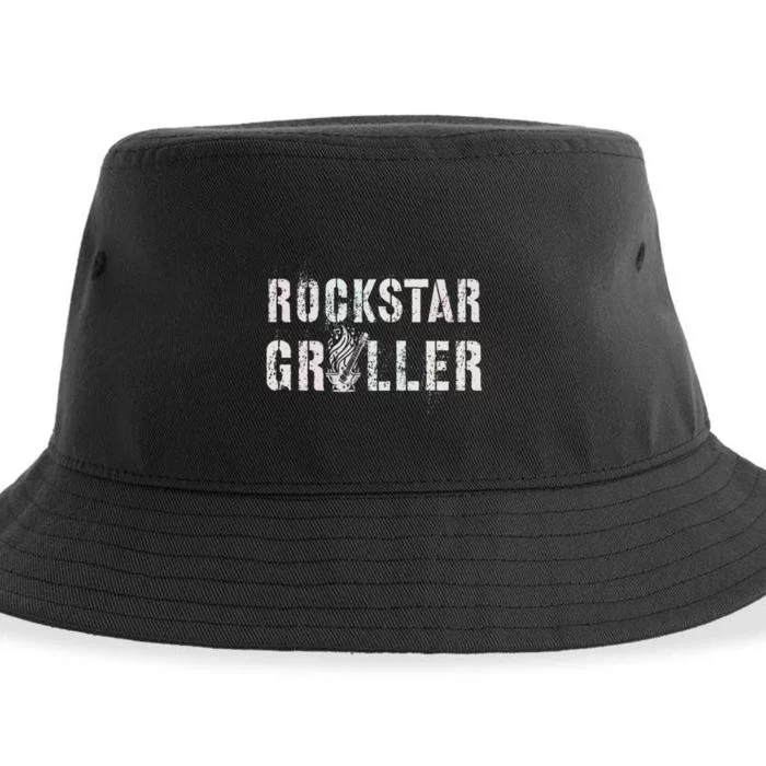 Summer Grilling Rockstar Griller Pit Dad Patio Meat Gangster Sustainable Bucket Hat